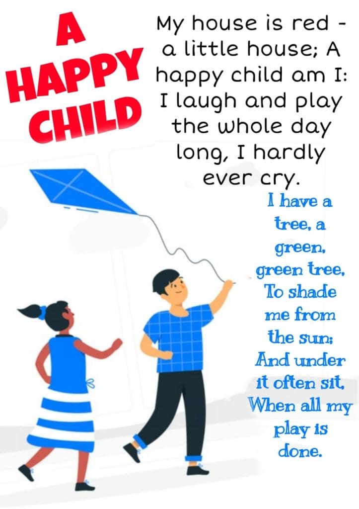 A Happy Child Class 1 English Poem - Knowledge Glow