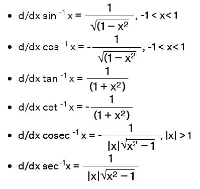 Inverse Trigonometric Functions,  Differential Calculus